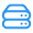 Blue server stack icon with three horizontal lines and server status indicators.