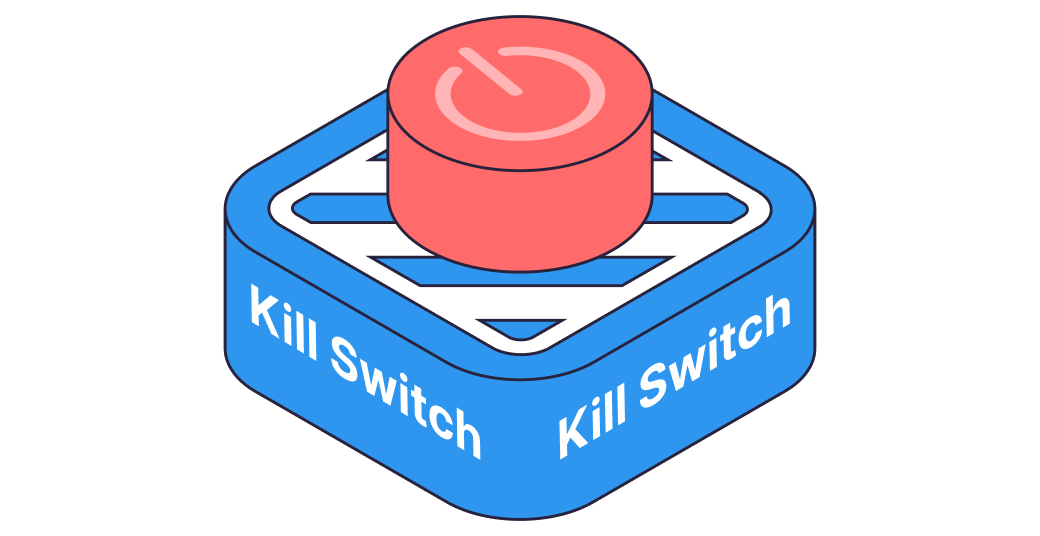 Red Kill Switch button illustration on a blue base