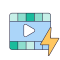 Video player with a lightning bolt