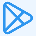 Blue Google Play triangle icon.